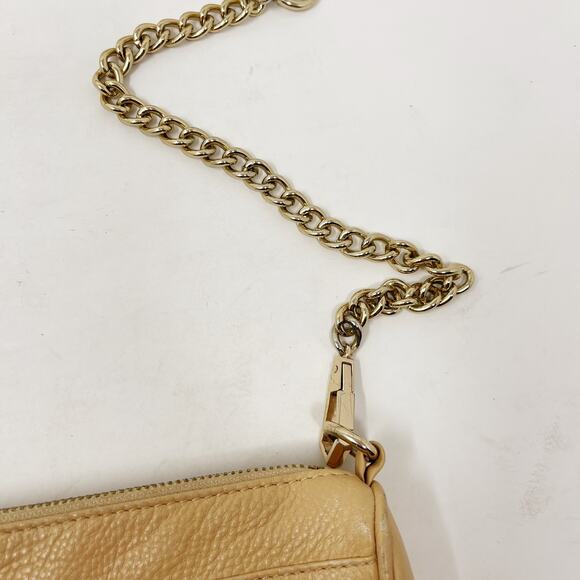 Rebecca Minkoff Nude Cream Mini Mac Crossbody Bag Chainlink Leather Zip Closure - Picture 10 of 16